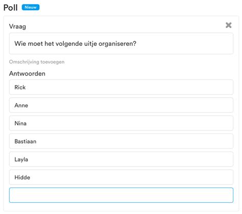 wat is een poll in datumprikker|Planningspeiling